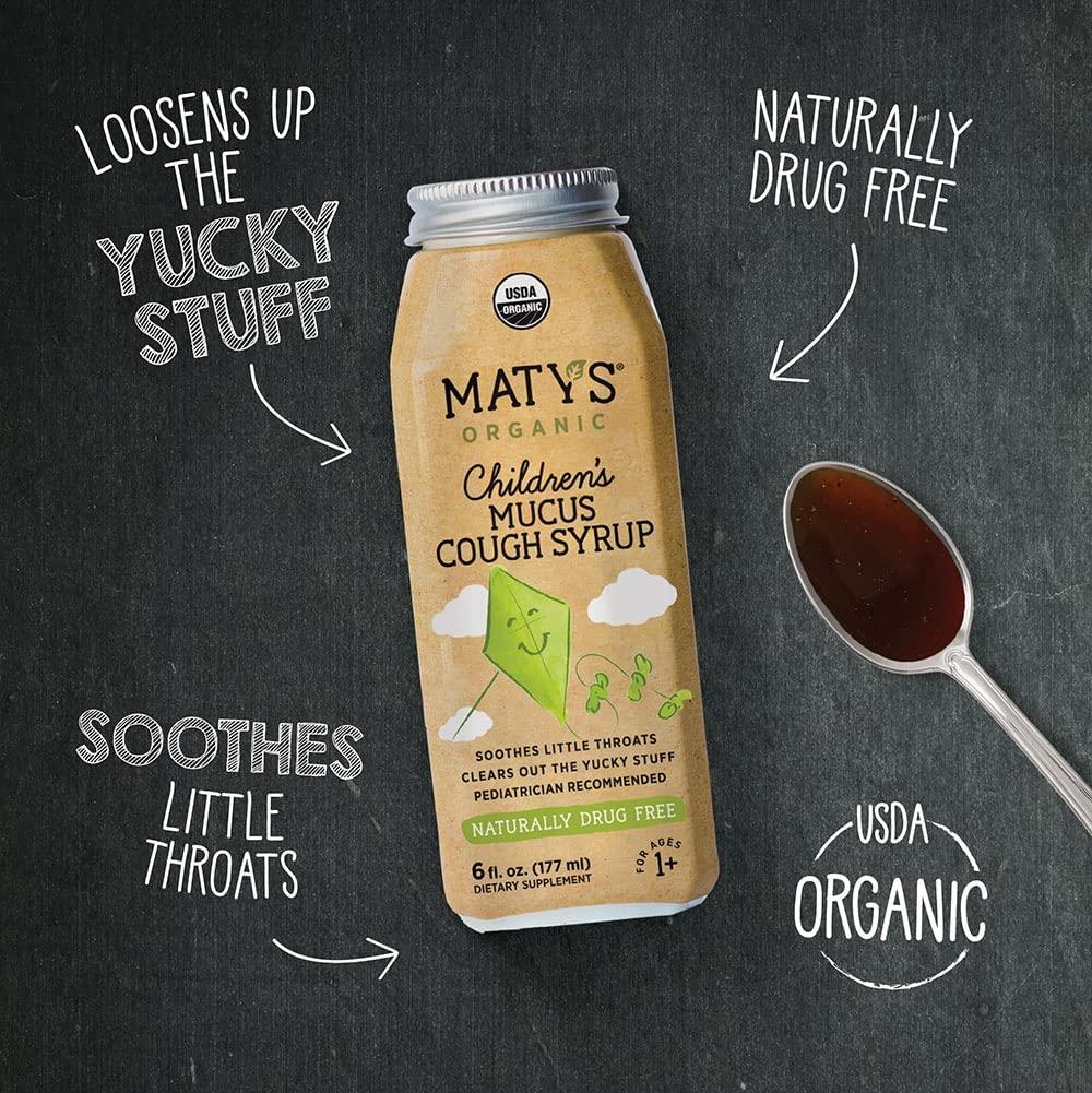 Maty's Organic Children's Mucus Cough Syrup, Made with Organic Honey