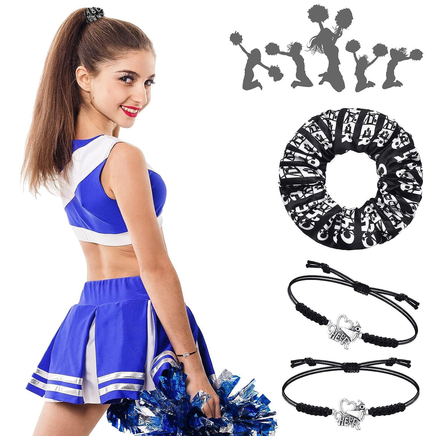 68 Pcs Cheer Bracelets Bulk Cheer Hair Ties Cheerleader Gifts
