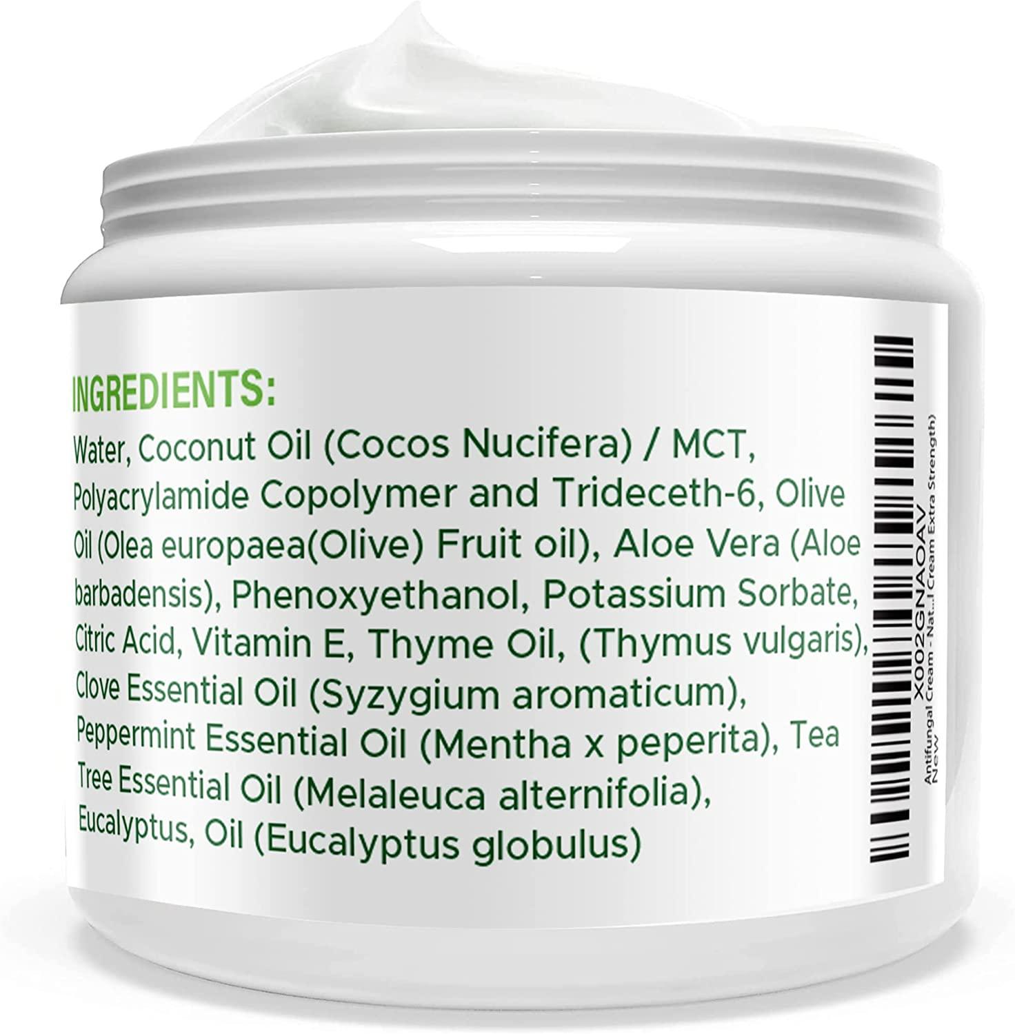 Antifungal Cream Natural Athletes Foot Treatment for Skin Eczema, Jock Itch, Ringworm, and