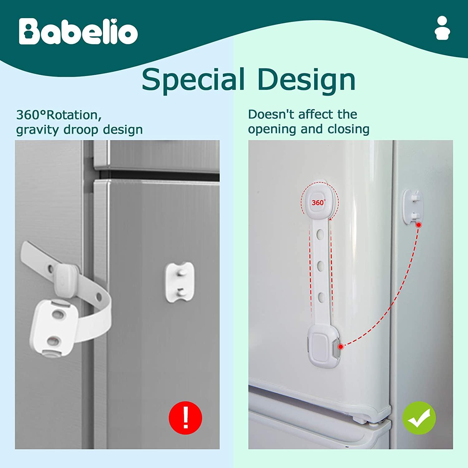 Babelio Child Locks for Door, 2 Pack Refrigerator Locks, Freezer