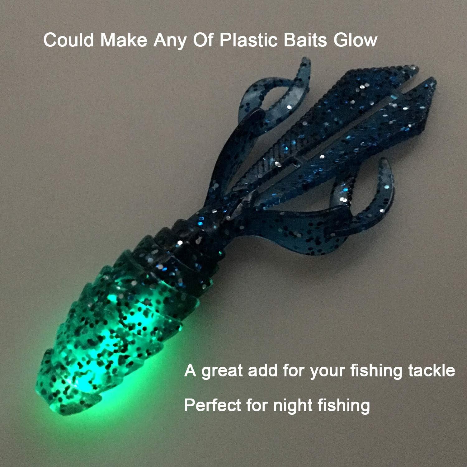 QualyQualy Glow Sticks for Fishing Lures Soft Baits Worms Jig Tails Light,  Light Sticks for Soft Plastic Lures, Fishing Lures Glow Stick 100 Pcs 20  Pcs 10 packs