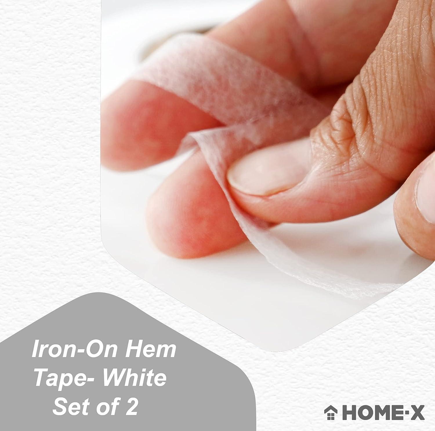 Home-X Set of 2, Iron-On Hem Tape, Fabric Fuse Tape, No Sew Hem