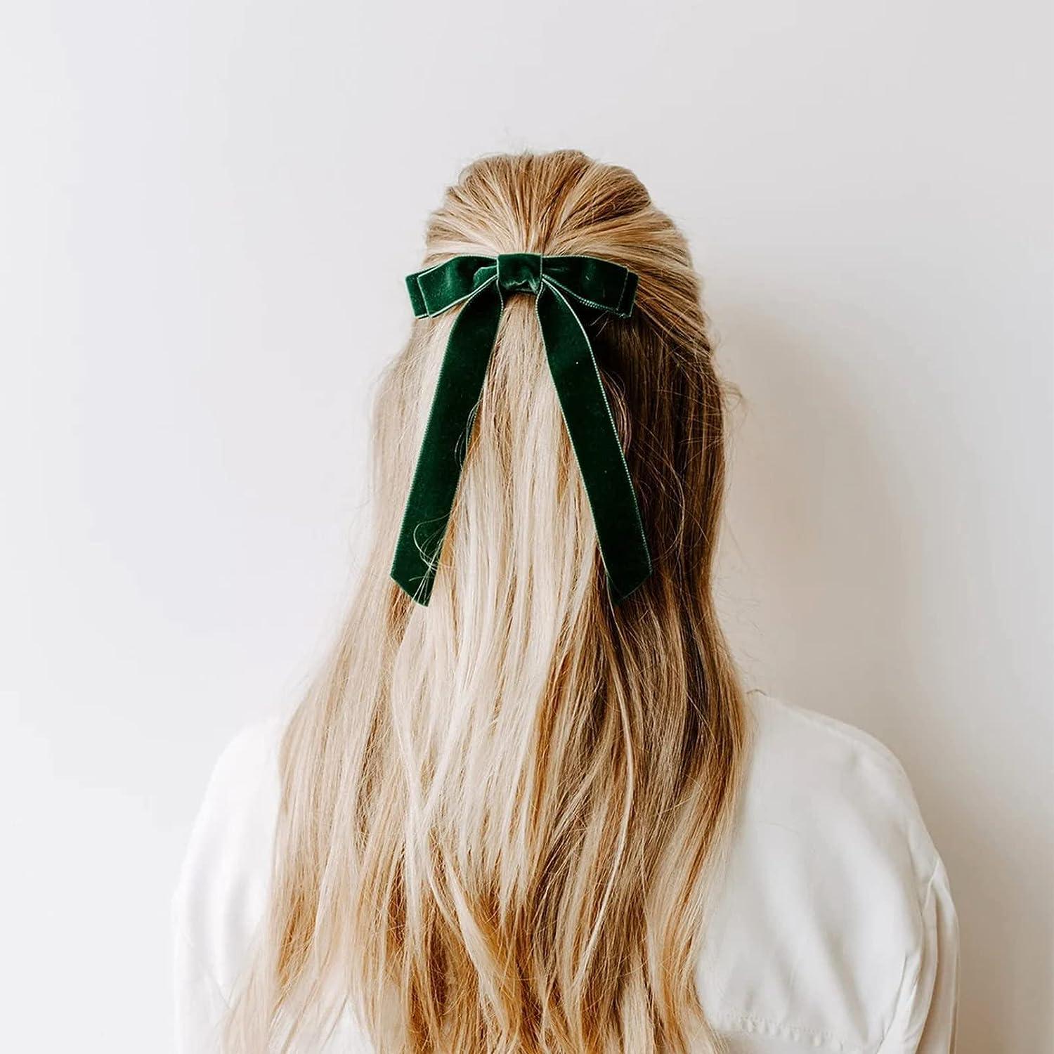10PCS Velvet Bows Hair Clip Ribbon Accessories Ponytail Holder