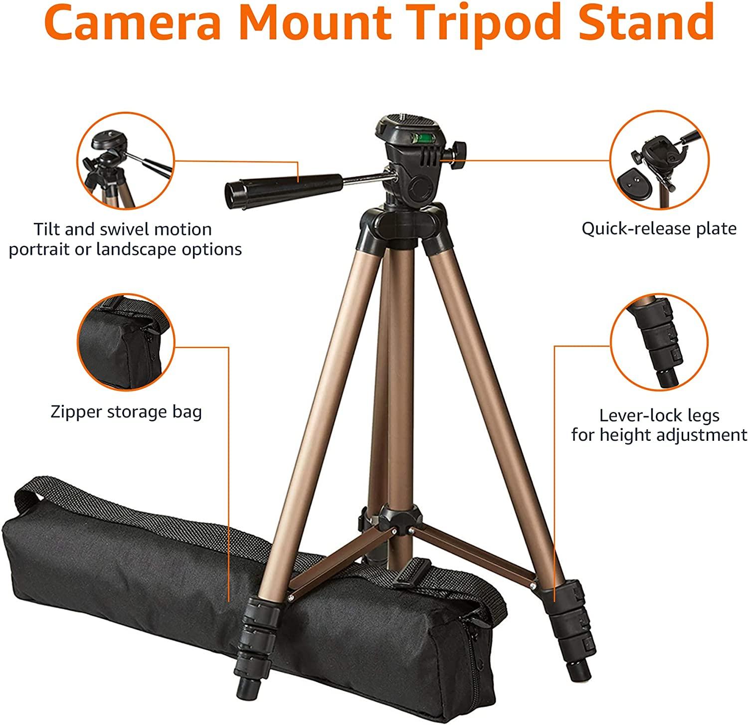 Amazon Basics 50 inch Lightweight Camera Mount Tripod Stand With