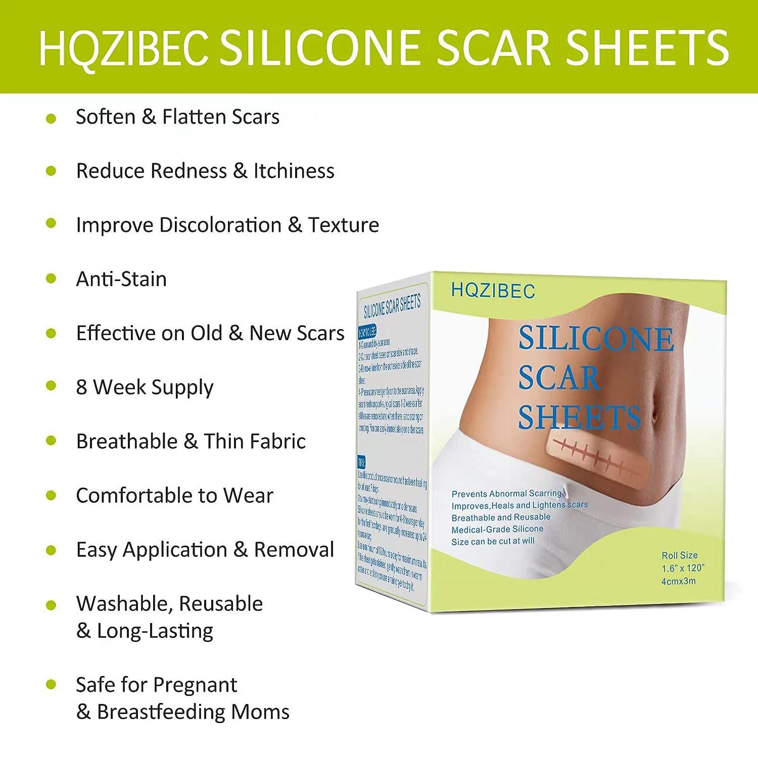 Silicone scar sheets (1.6 x 120) treatment of keloids caesarean section