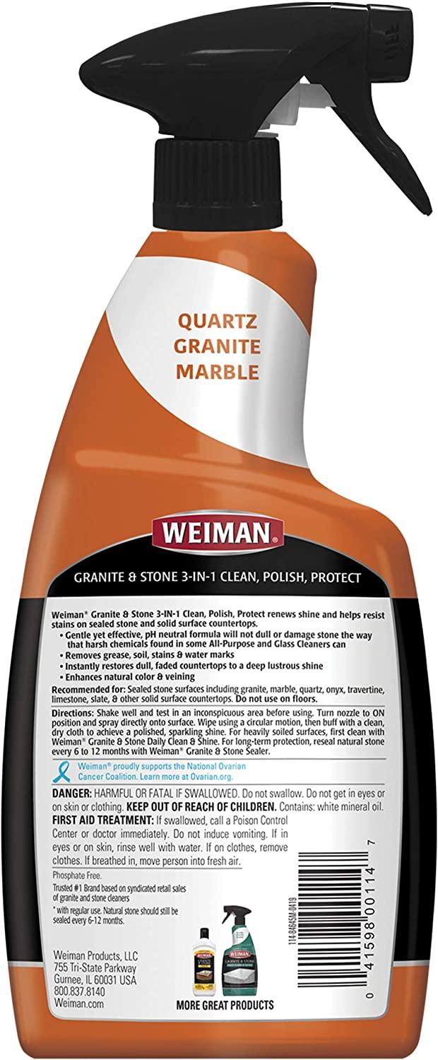 Weiman Granite Cleaner Polish and Protect 3 in 1 2 Pack StreakFree