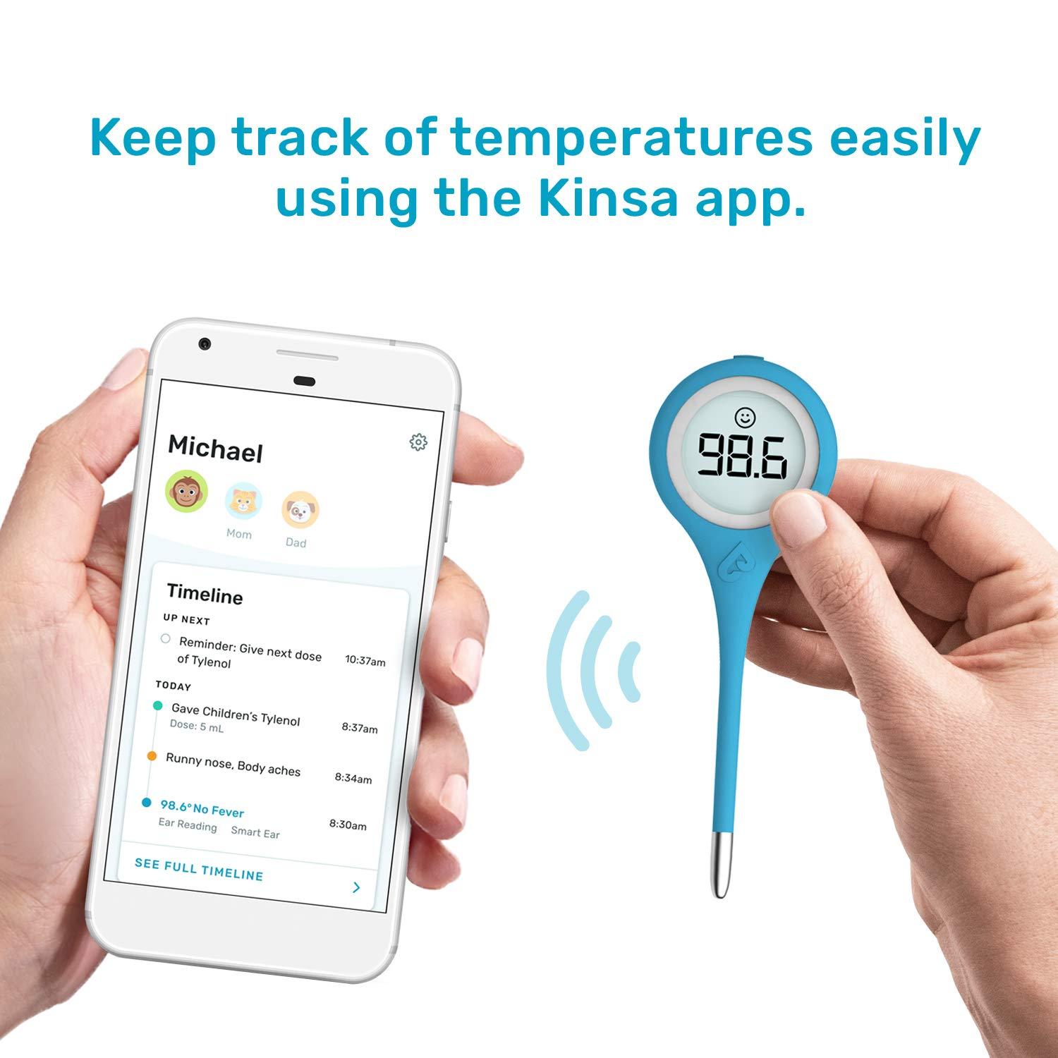 Kinsa QuickCare Smart Thermometer FDA Cleared Digital Medical Thermometer for Fever in Baby