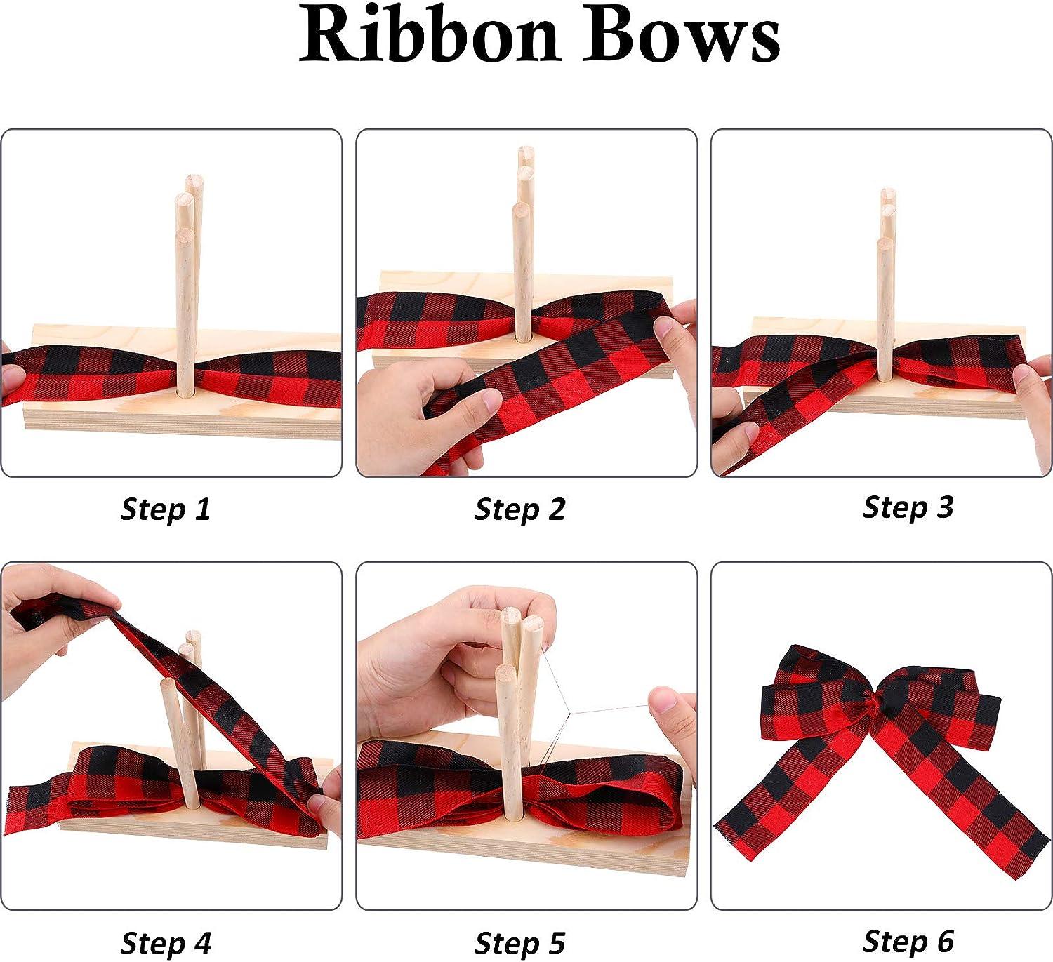 LUTER Bow Maker for Ribbon, Wooden Bow Maker Craft Tool for Ribbon Wreaths,  Gift Bows, Corsages, Party Decorations : : Home