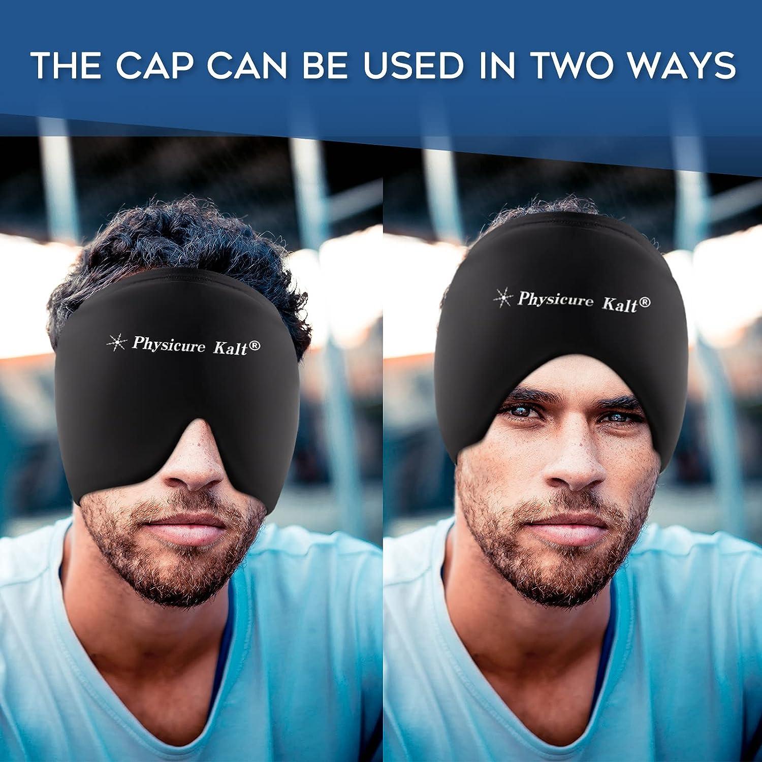 Physicure Kalt Headache & Migraine Relief Hat Comfortable Migraine Ice Head Wrap Cold Therapy