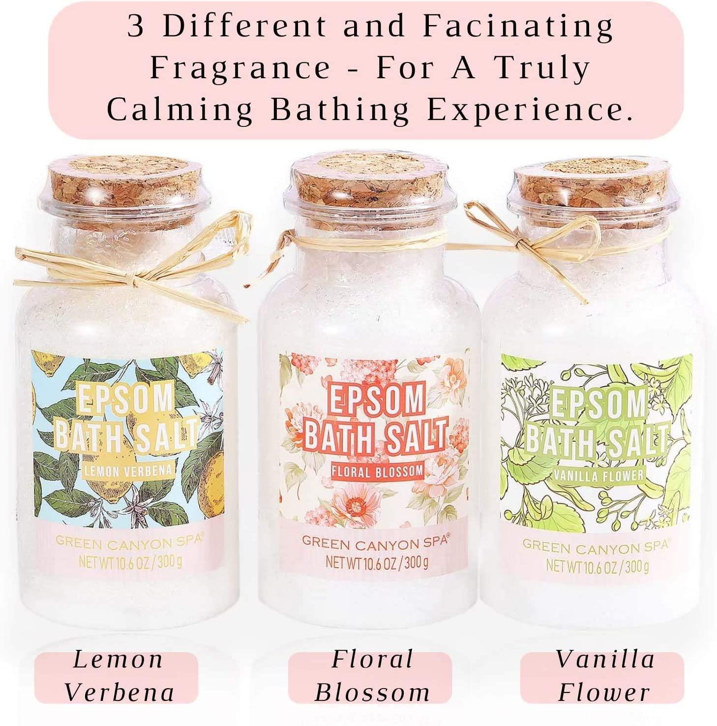 Foot Spa Kit Epsom Salt Bath Salts Gift Set with Lemon Essential Oil