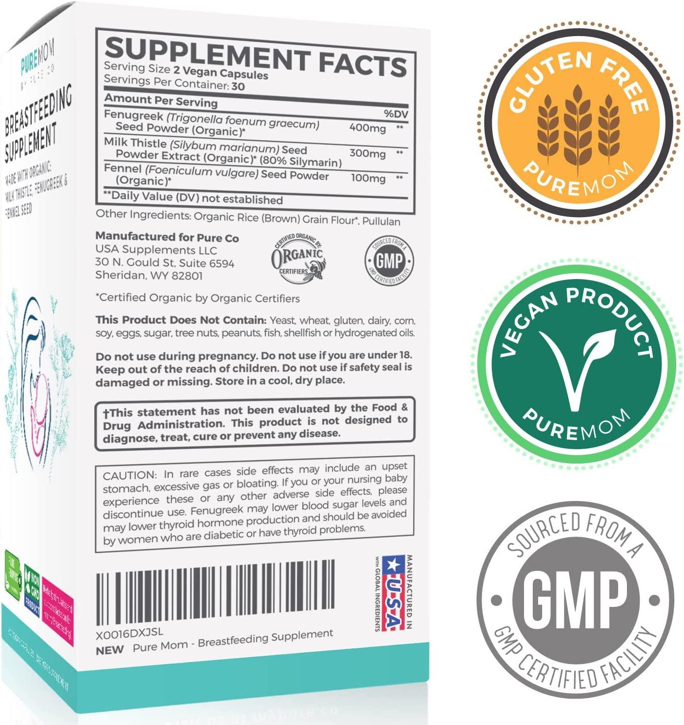 Organic Lactation Supplement Increase Milk Supply with Herbal