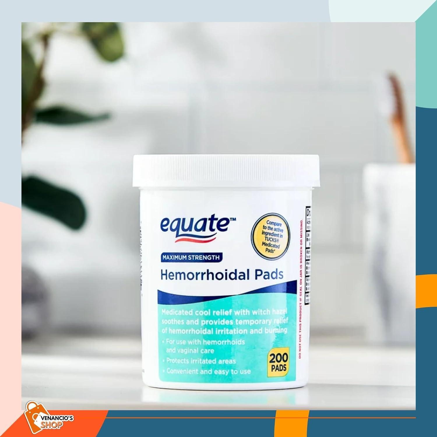 Equate Hygienic Cleansing Pads Hemorrhoidal Vaginal Medicated Pads
