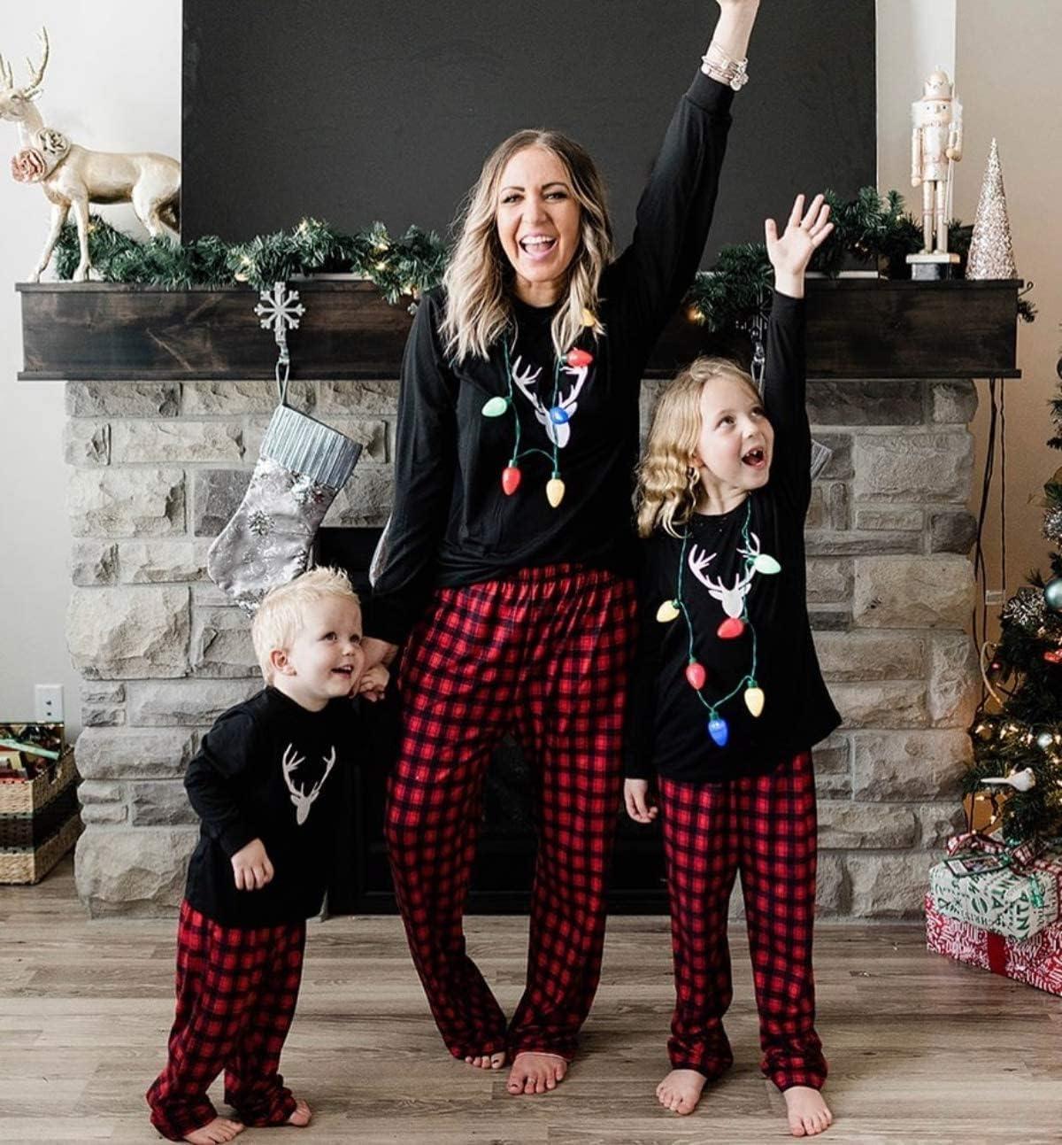 IFFEI Christmas Pyjamas Matching Family Pajamas Sets Xmas Pjs