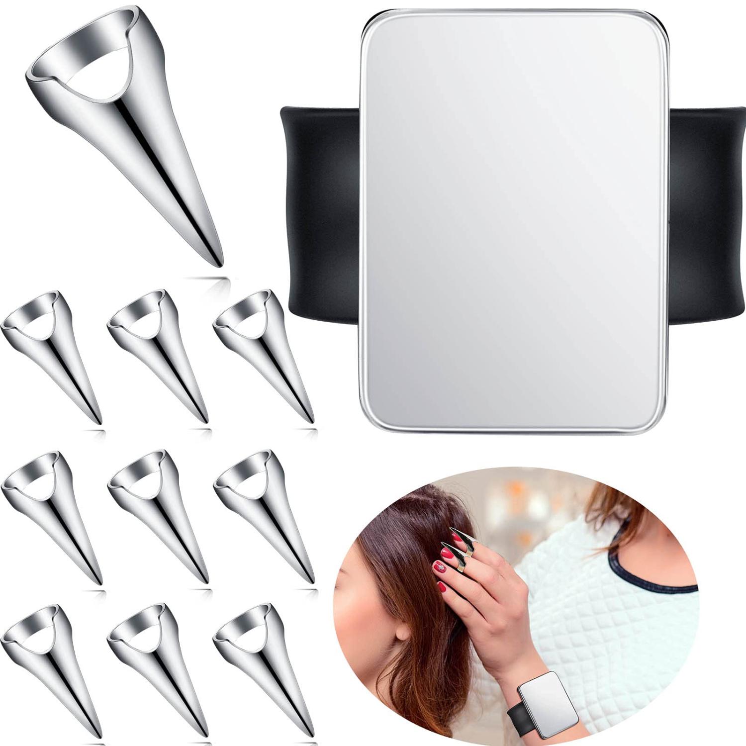 10-Piece Hair Parting Rings Set with Wrist Magnetic Holder - Pinky Hair ...