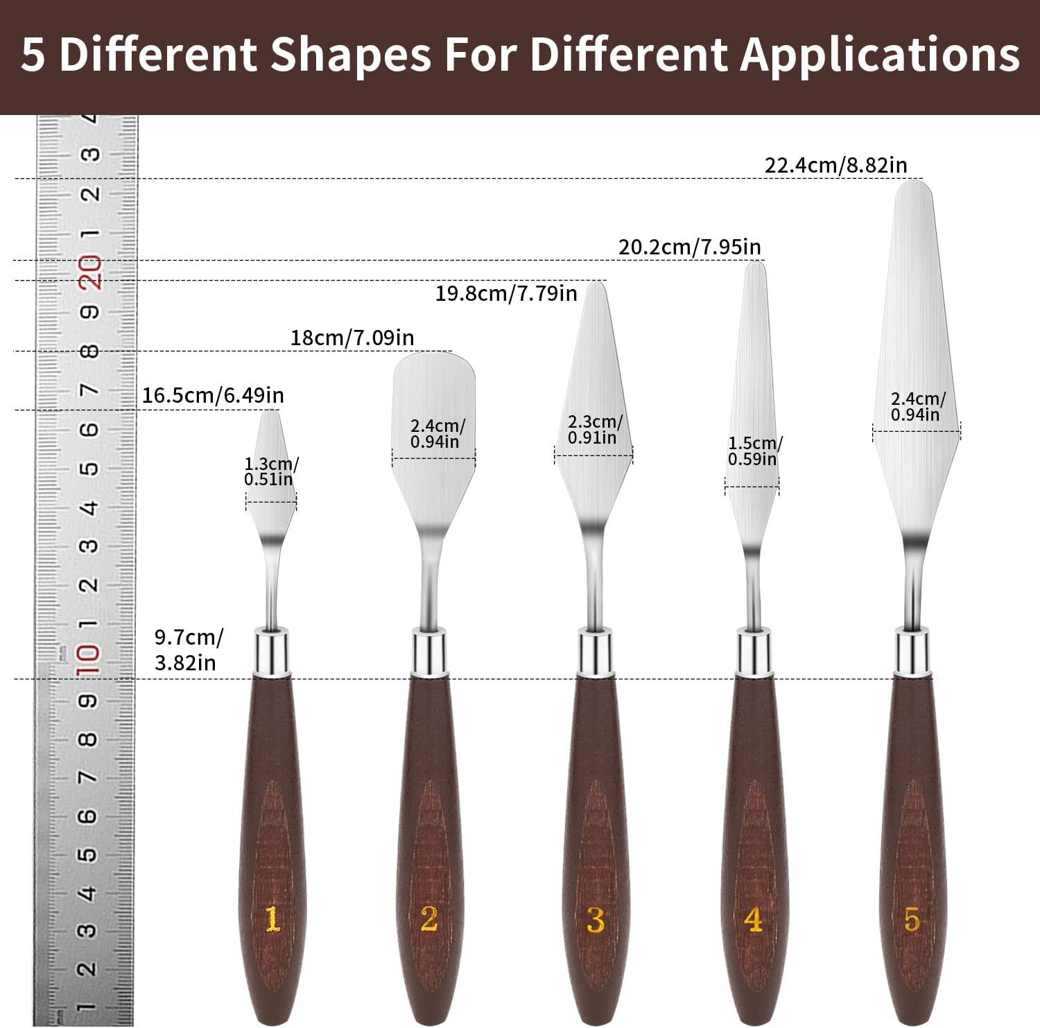 YunQiDeer Palette Knife, 5 Pieces Oil Painting Knife Set, Painting