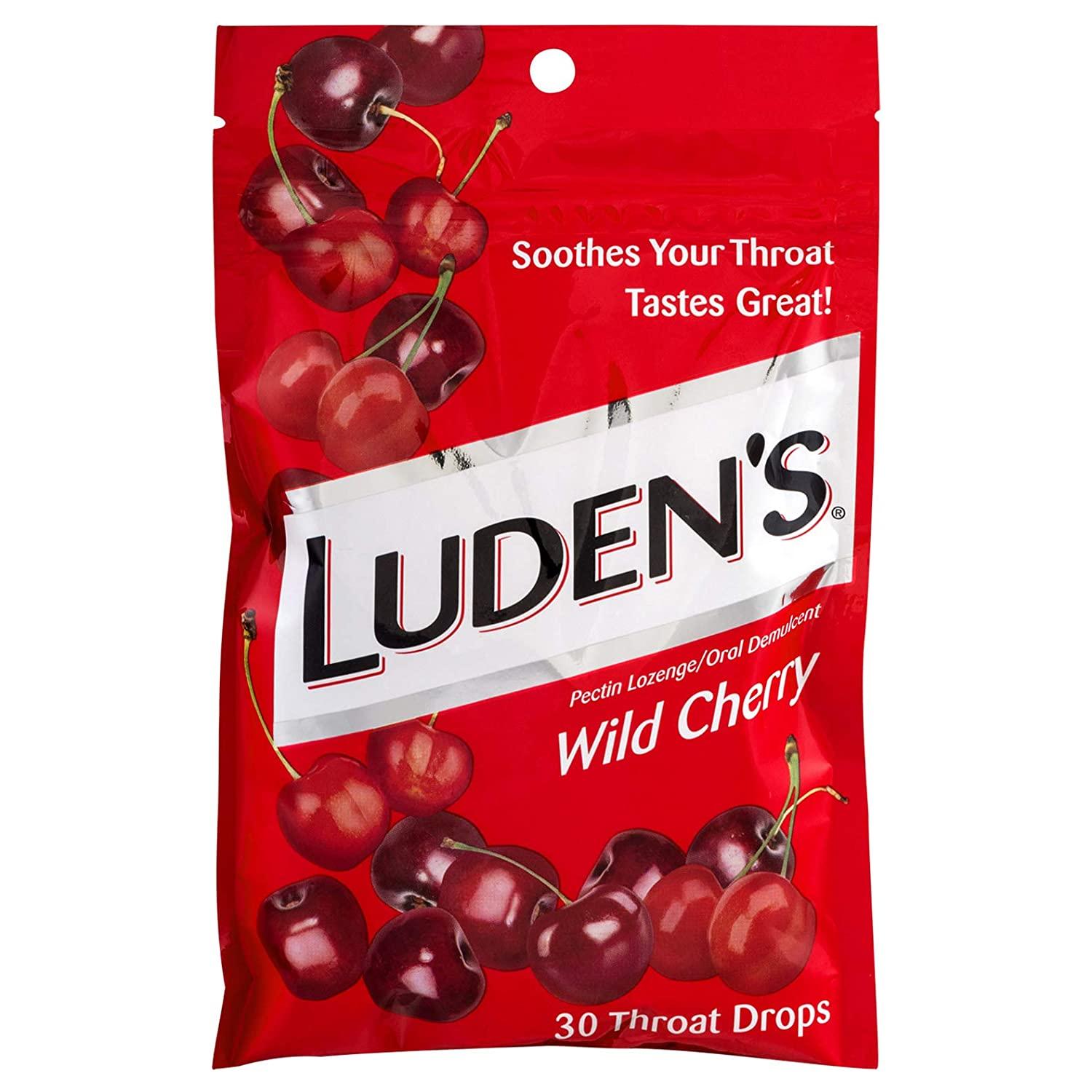 Luden's Wild Cherry Cough Throat Drops Pectin Lozenge/Oral Demulcent