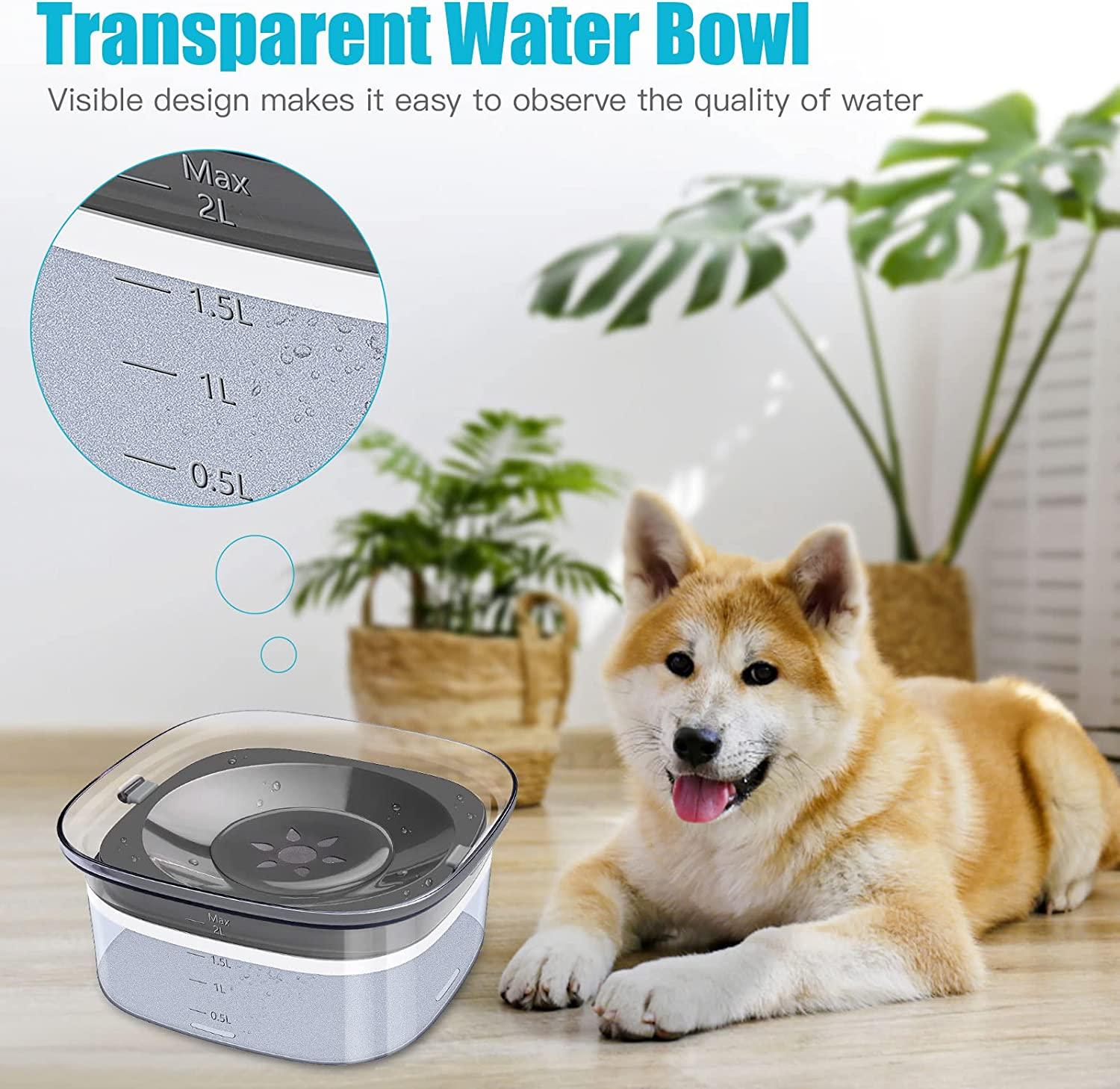 UPSKY 70oz Dog Water Bowl 2L No Spill Dog Bowl Large Capacity Slow