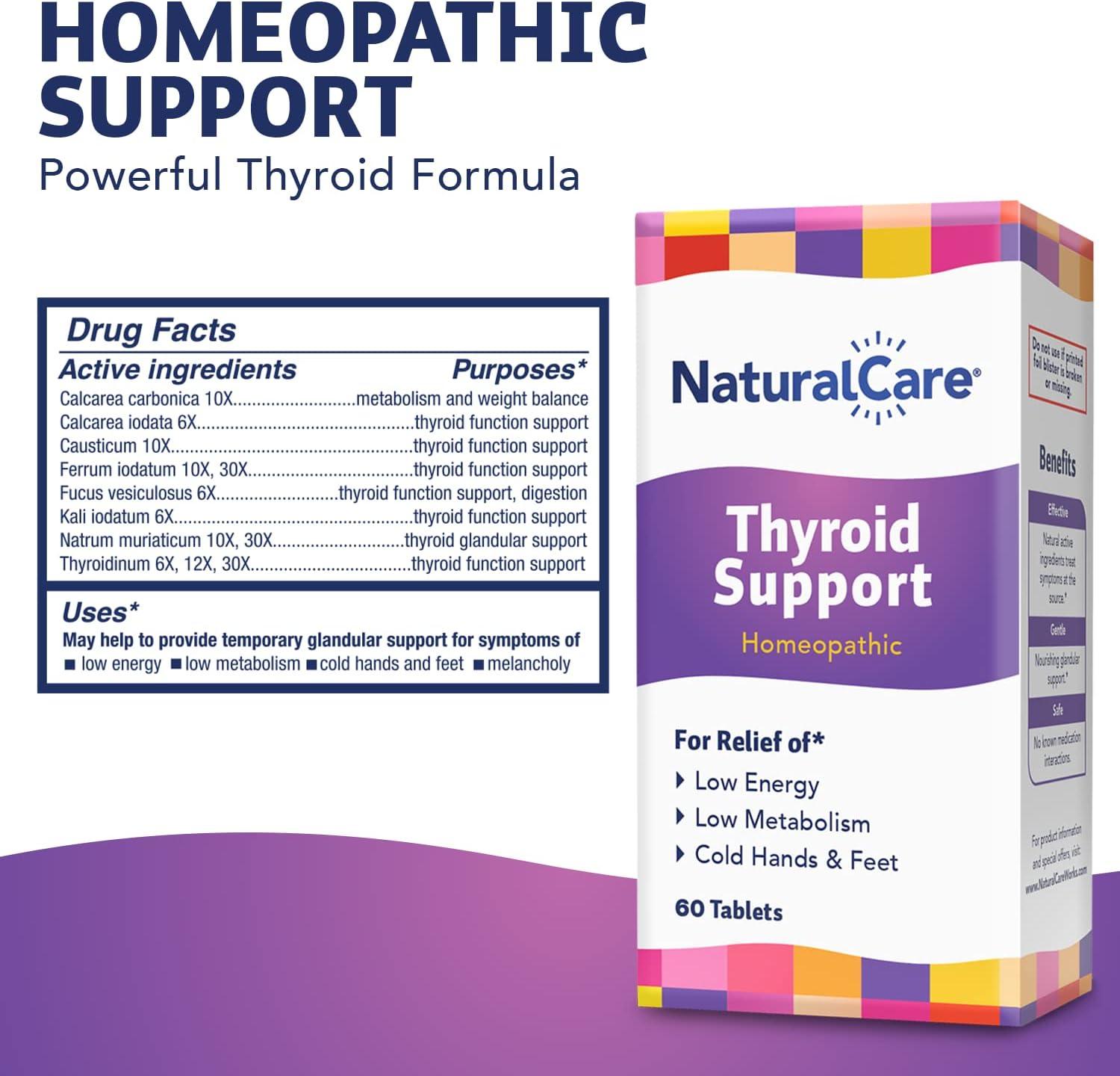 NaturalCare Thyroid Support Homeopathic Relieves Low Energy