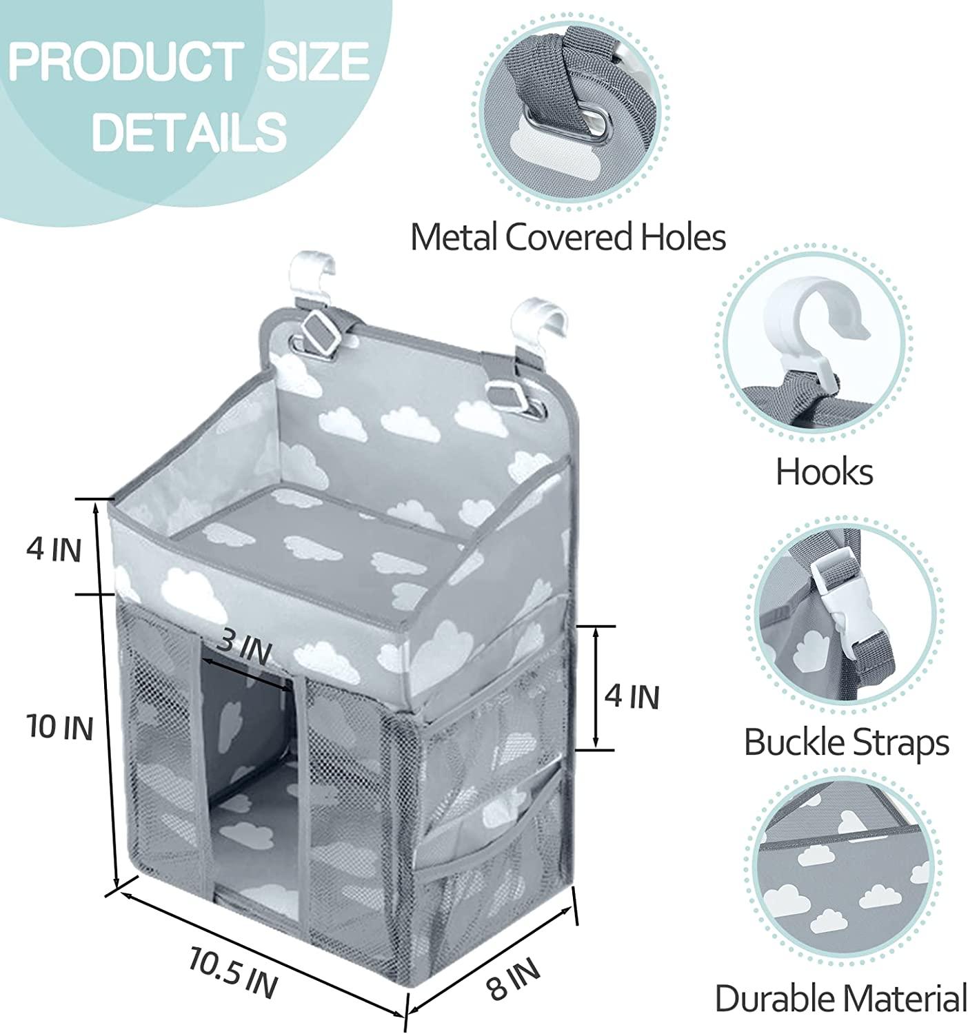 Mloong Diaper Caddy, Hanging Diaper Organizer for Changing Table