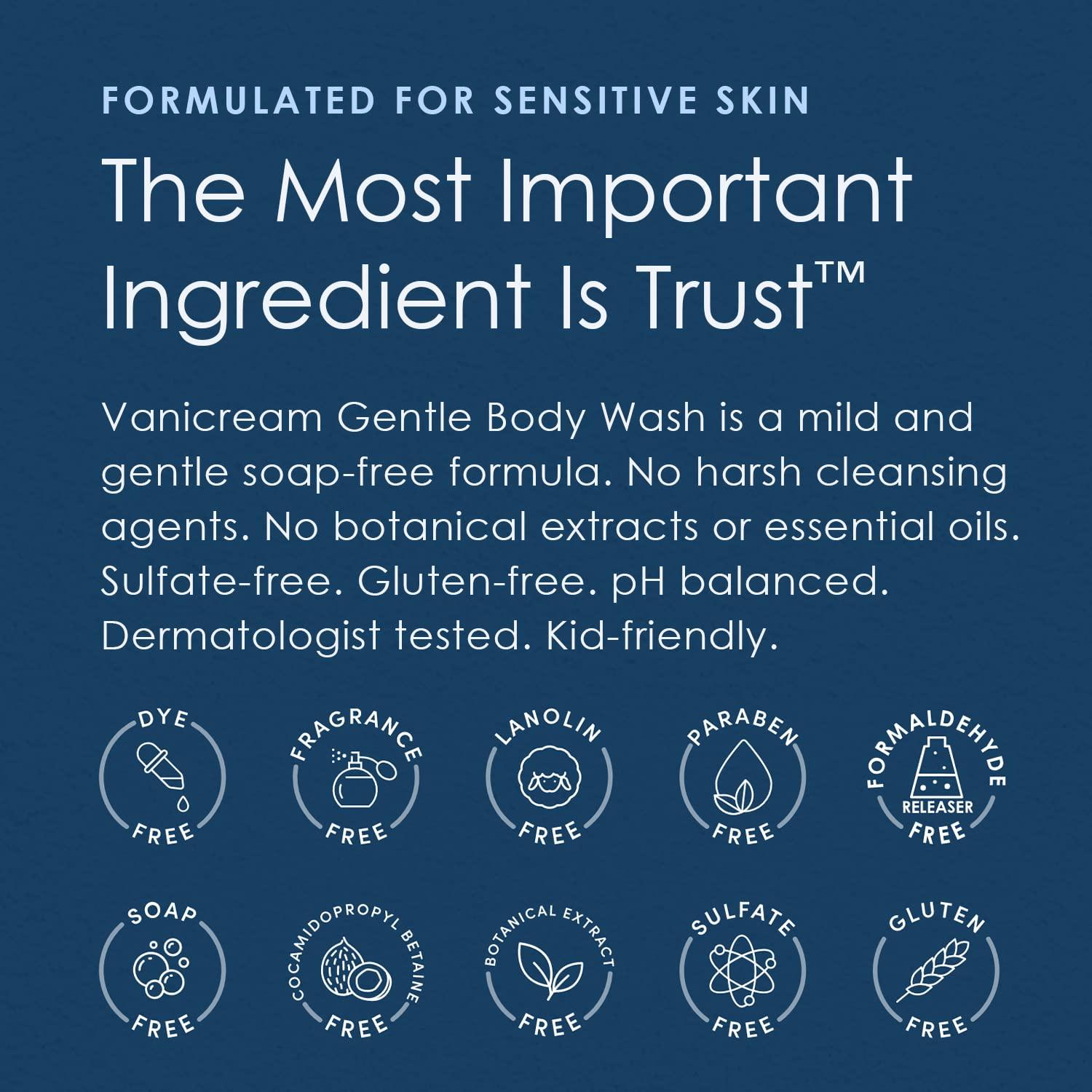 Vanicream Gentle Body Wash For Sensitive Skin Fragrance Free 12 fl oz (355 ml)
