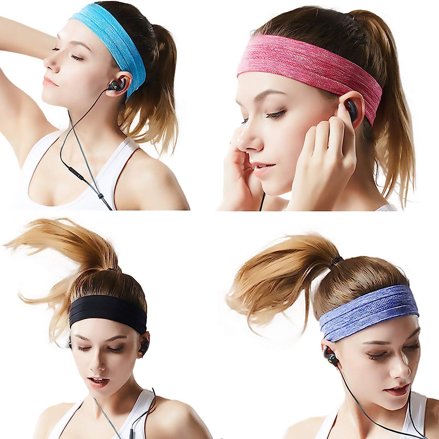 QiShang Workout sweatbands for Women Head,Sport Hair Bands for