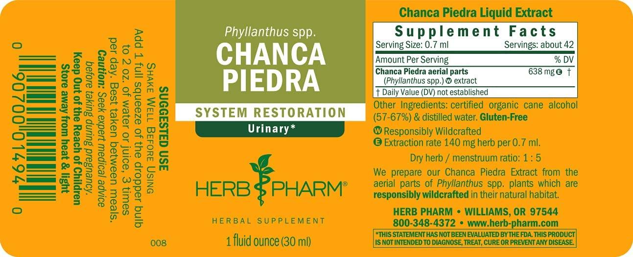 Herb Pharm Chanca Piedra Liquid Extract 1 Fl Oz Urinary System Support