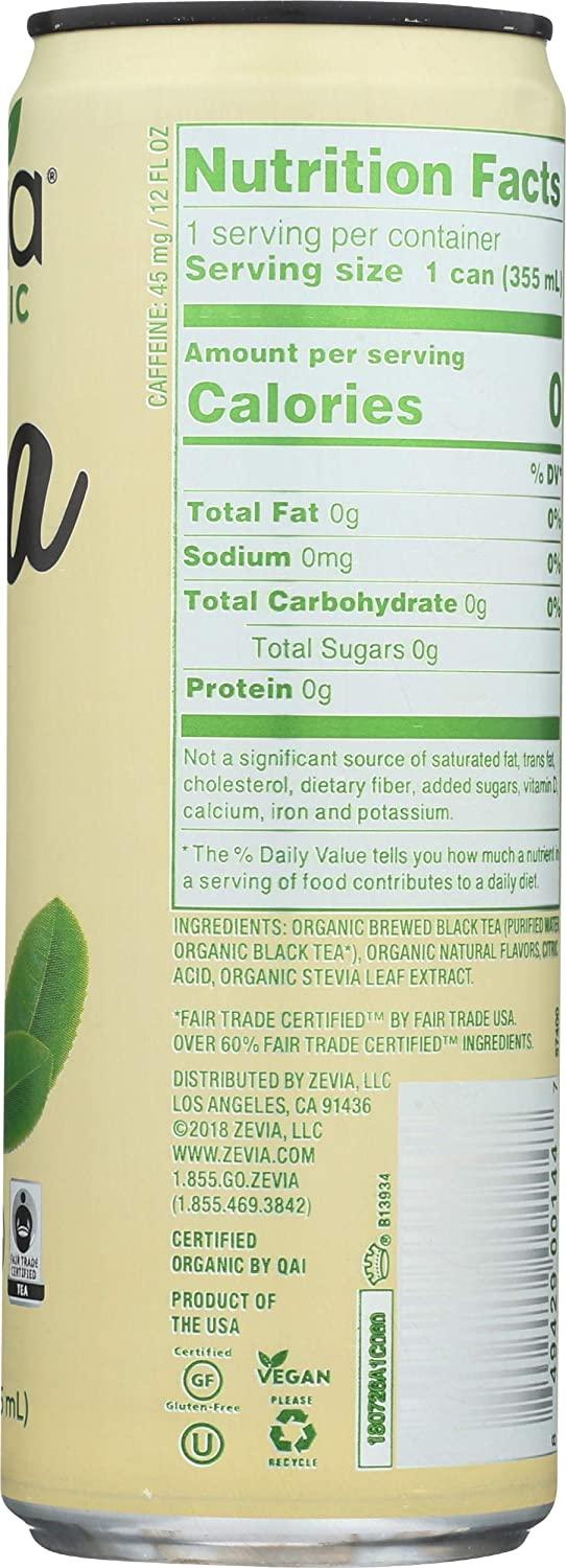 ZEVIA Organic Sweetened Black Tea, 12 FZ