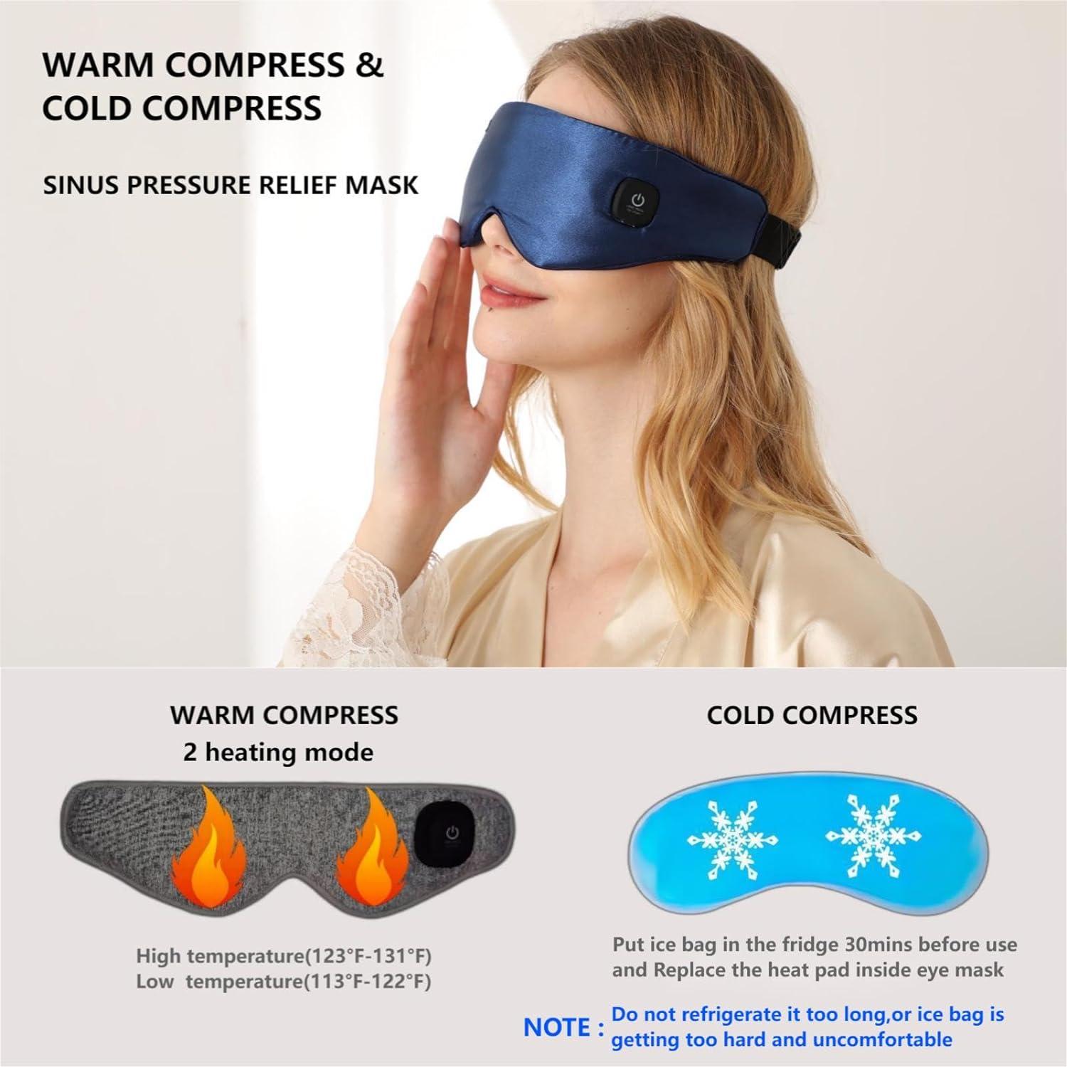 LIZICH New Cordless Heated Eye Mask 2in1 Warm Eye Compress Mask for Dry Eyes Eyelid Hot