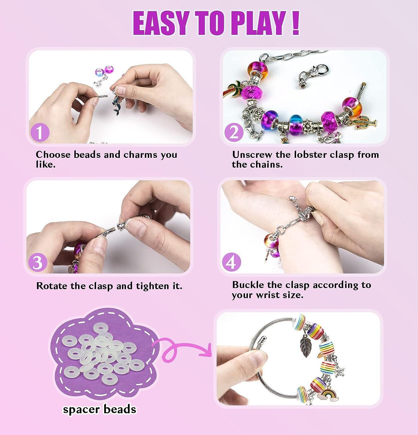 Bracelet DIY Kit Set for Jewelry Making, Cute Charms Jewelry 3D Beads  Birthday Christmas Gift for Kids Girls Women