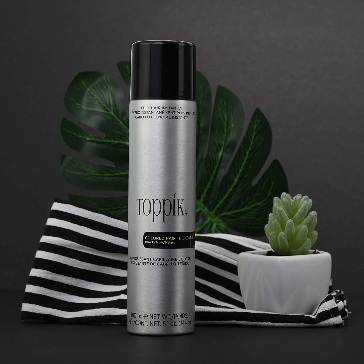 Toppik Colored Hair Thickener, Dark Brown Hair Spray for Thinning