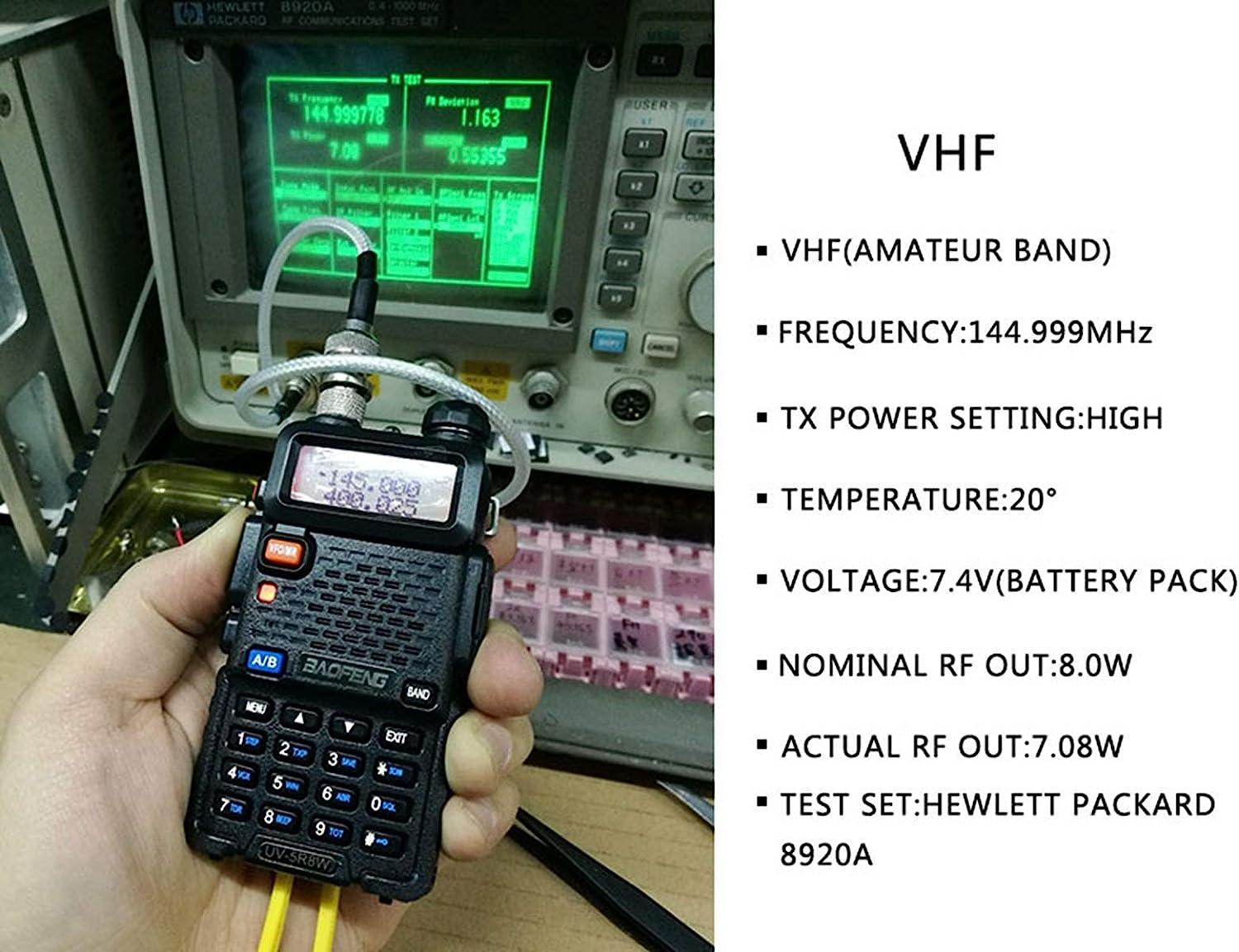 BaoFeng UV-5R 8W Ham Radio Handheld UV5R Dual Band Long Range Walkie  Talkies Two Way Radio Portable Tri-Power Radio(Black-8W 1Pack)