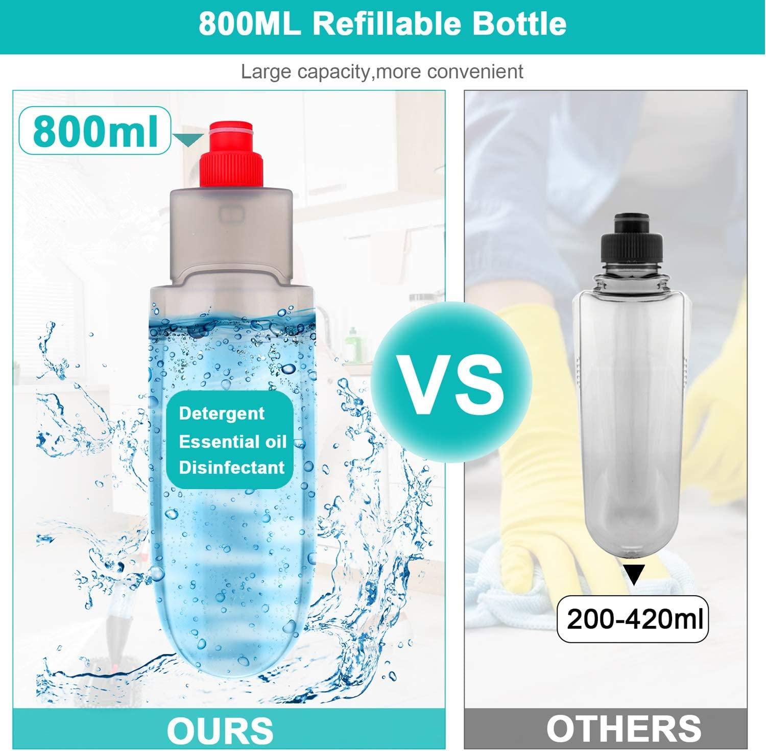 Spray Mop for Floor Cleaning with 3pcs Washable Pads Wet Dry Microfiber Mop with 800 ml