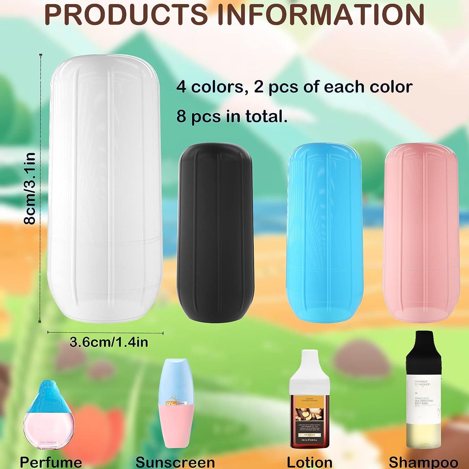 8pcs Elastic Sleeves for Leak Proofing Travel Silicone Travel Bottle Covers, Reusable Durable 4 Different Colors Easy to Clean Travel Accessories for