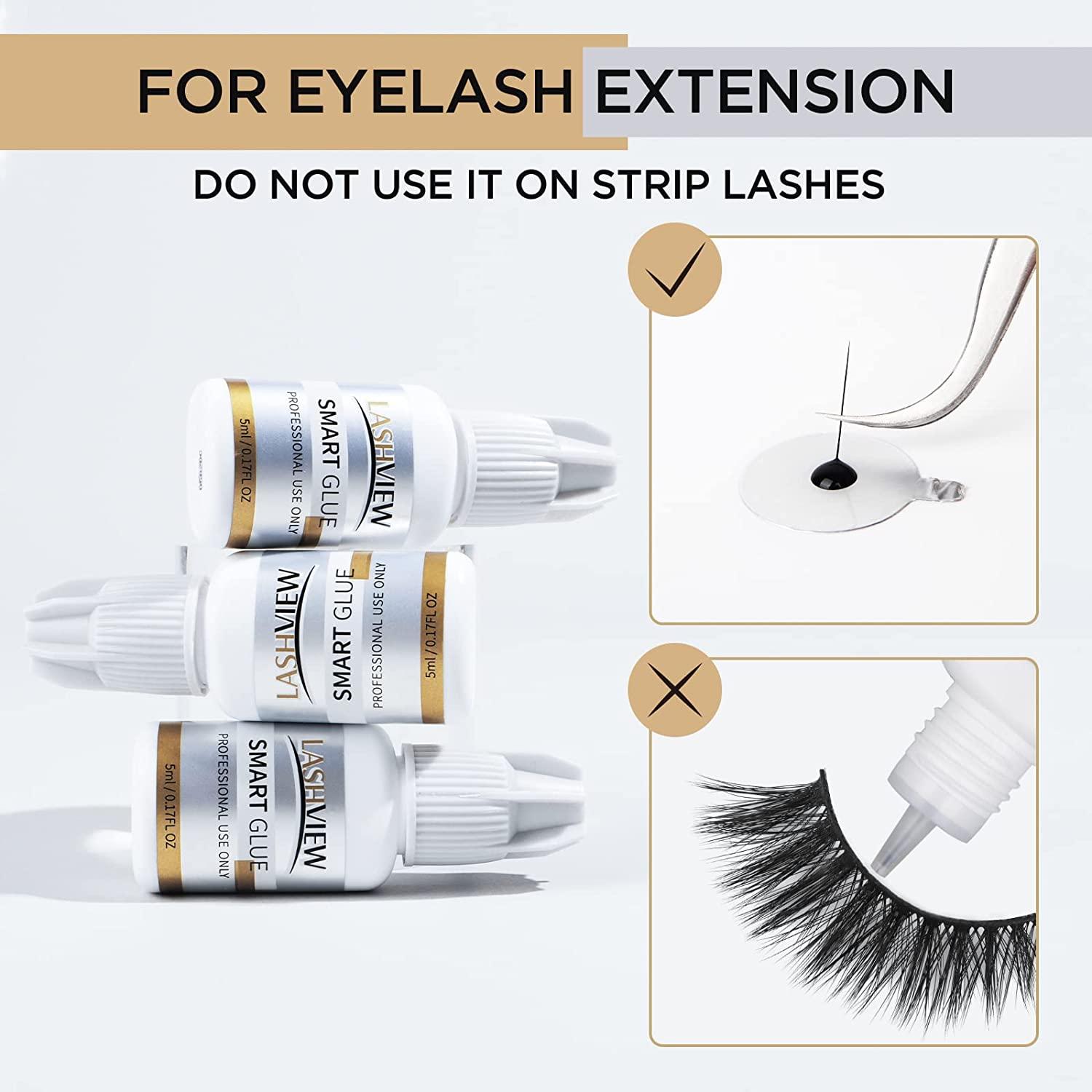 LASHVIEW Eyelash Extension Glue 1s Extra Strong Lash Glue 5ml Semi