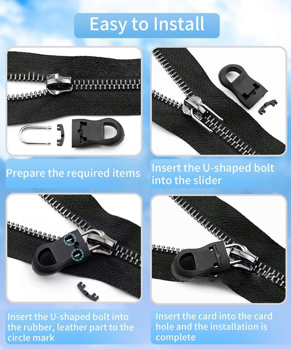 6pcs/Set Universal Zipper Repair Kit Zipper Replacement Zipper