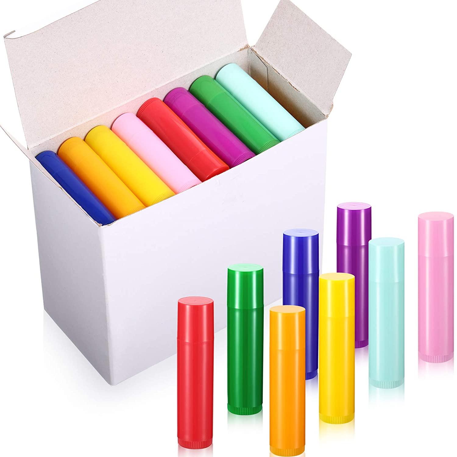 64Piece 5ml Empty Lip Balm Tubes Refillable Rotatable Plastic