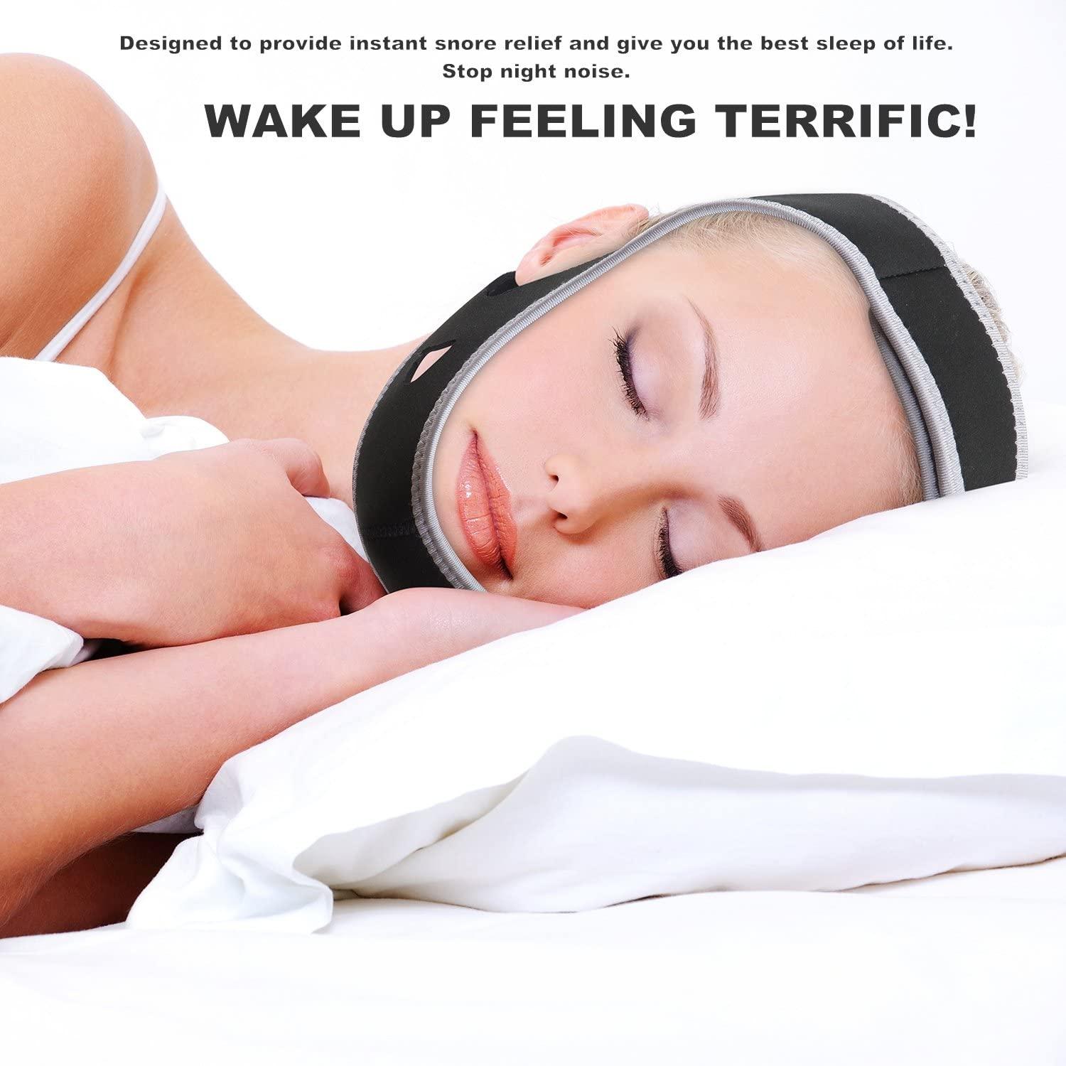 WAKI HOME AntiSnoring CPAP Chin Straps Jaw Support Belts Natural