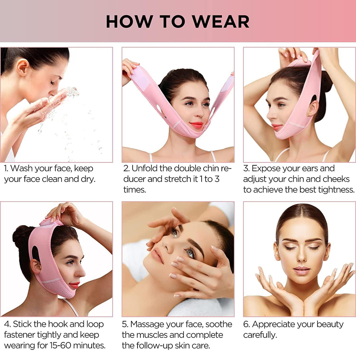 Facial Bandage For V-Line Lifting, Face Mask Bandage For Lifting, Face Lift  Sleeping Mask For Anti-Sagging, Facial Lifting Mask For Sleep, Exercise,  And Yoga. They Are Lightweight And Breathable.