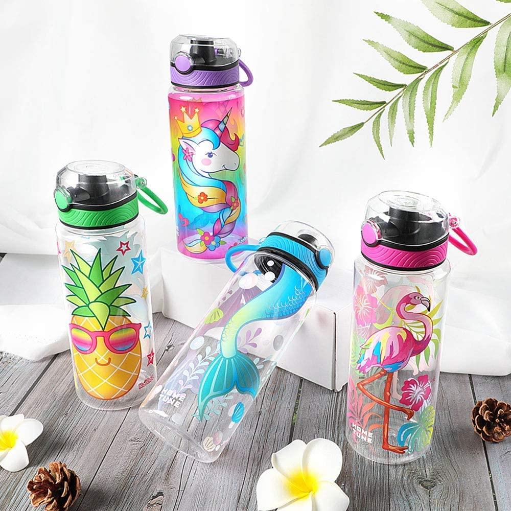 Cute Water Bottle for School Kids Girls, BPA FREE Tritan & Leak Proof &  Easy Clean & Carry Handle, 23oz/ 680ml - Mermaid