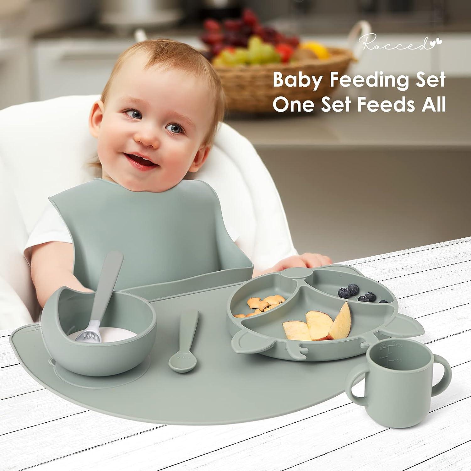 Toddler Plates Suction Plates for Baby Silicone Baby Plates 100% Food-Grade  Silicone, First Stage toddler plate With Suction Feeding Supplies for