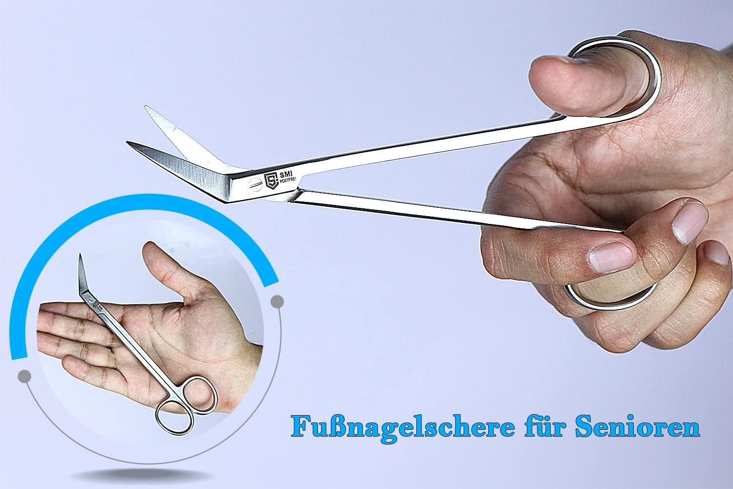 SMI 15,8 cm Long Handle Toenail Scissors for Seniors Podiatrist Nail Clippers for Disabled Thick
