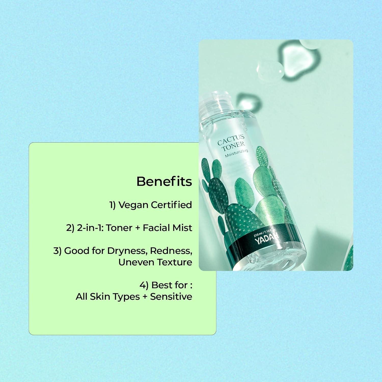 YADAH Cactus Toner 7.1fl oz | Cruelty-Free Prickly Pear | Hypoallergenic  Moisturizing Skin Care for Radiant Skin | Buy Now with Express  International Delivery | GoSupps.com