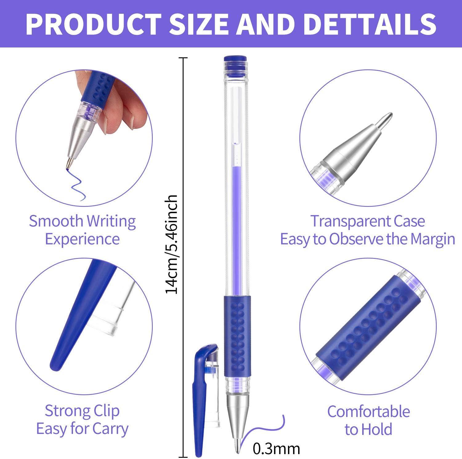 Outus 8 Pieces Heat Erase Pens Fabric Marking Pens Heat Erasable Pens with  56 Pieces Refills for Quilting Sewing DIY Dressmaking