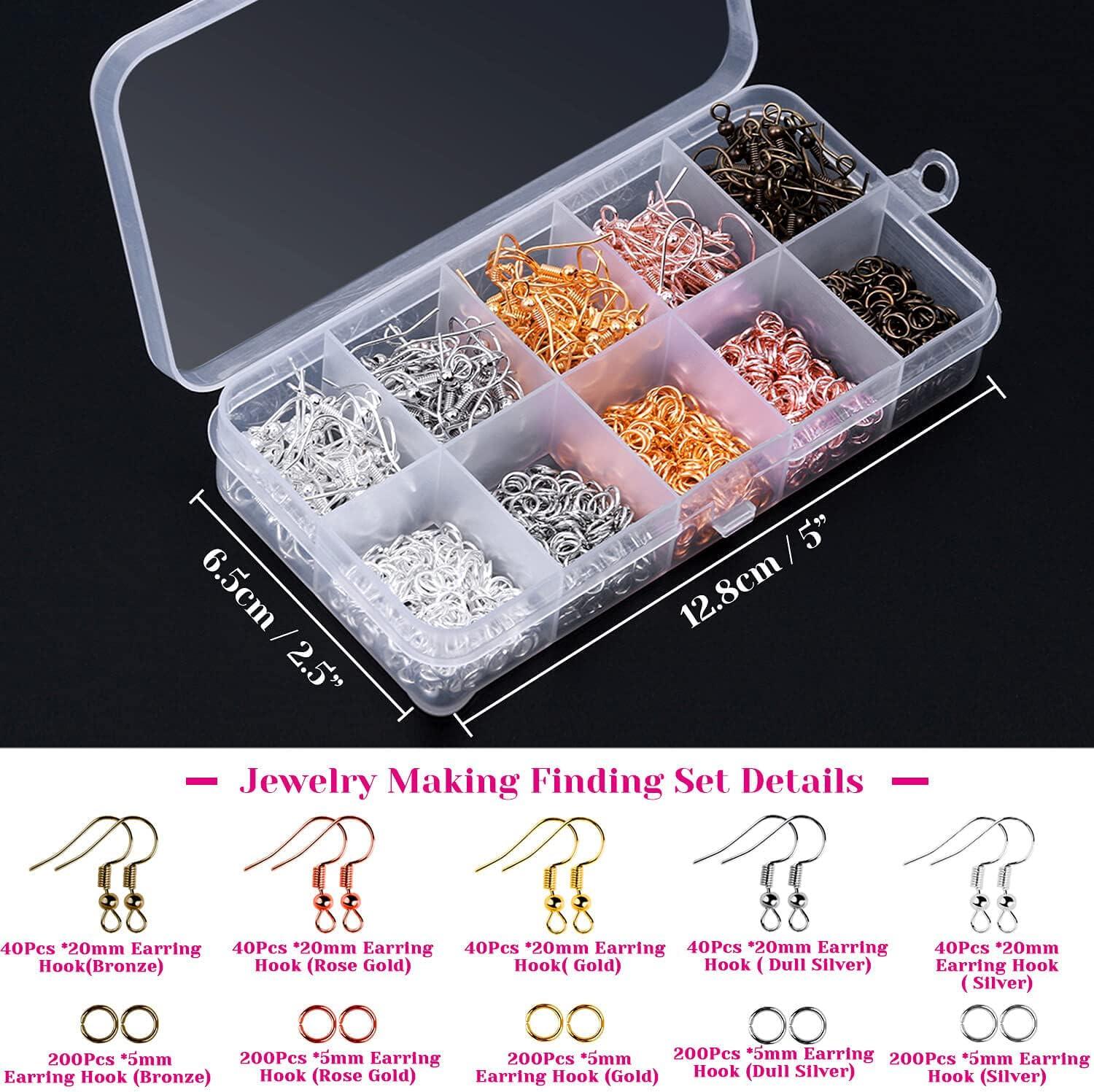 Earring Hooks Kit 1400pcs with Ear Ring Hooks, Jump Rings