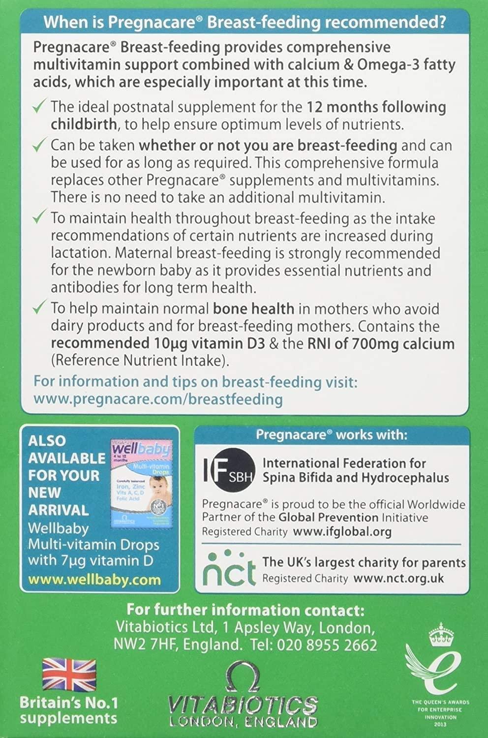 2 Pack Vitabiotics Pregnacare Breastfeeding Tablets Capsules