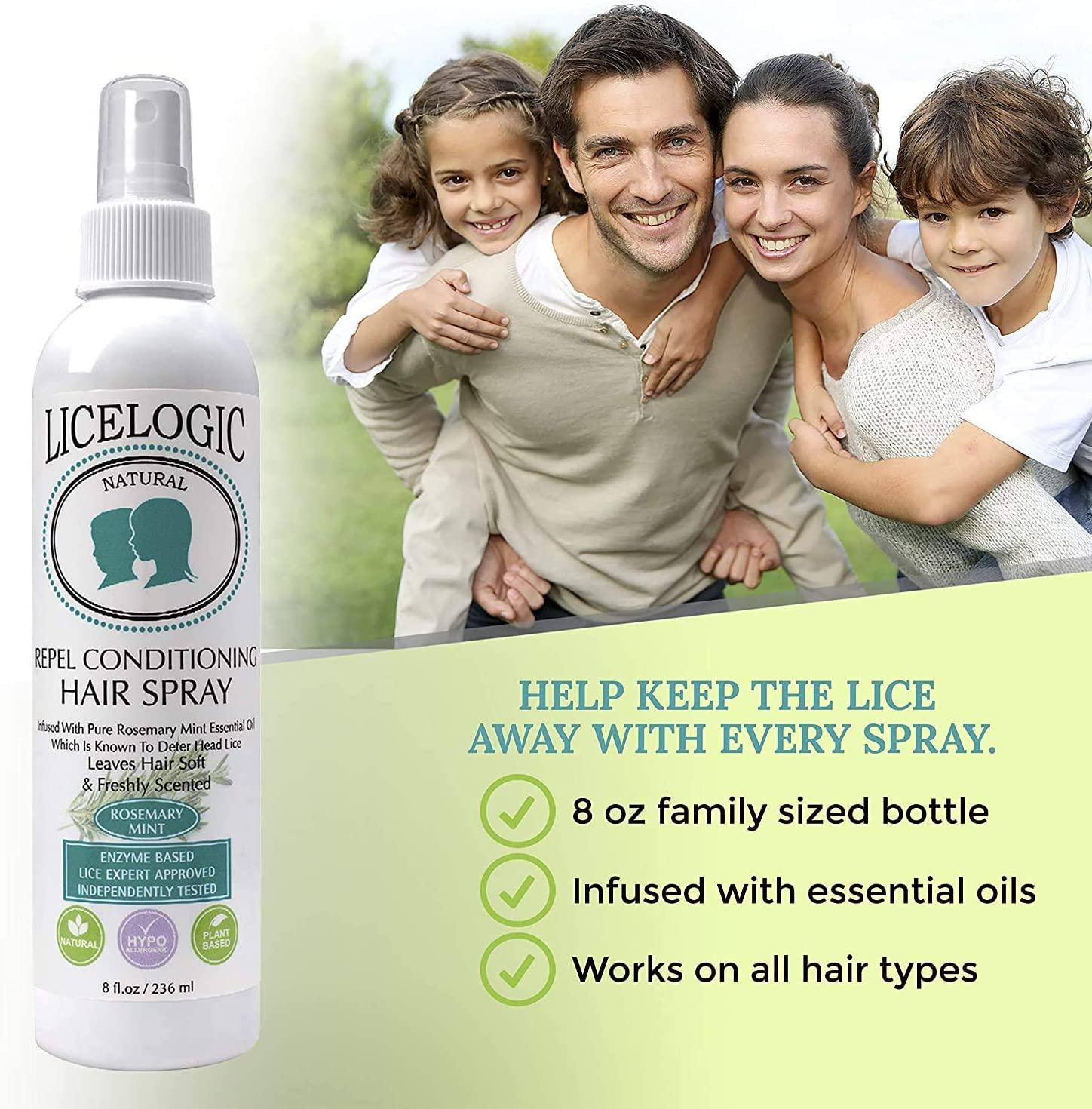 LiceLogic Head Lice Prevention Spray Made with Natural LICEZYME Non