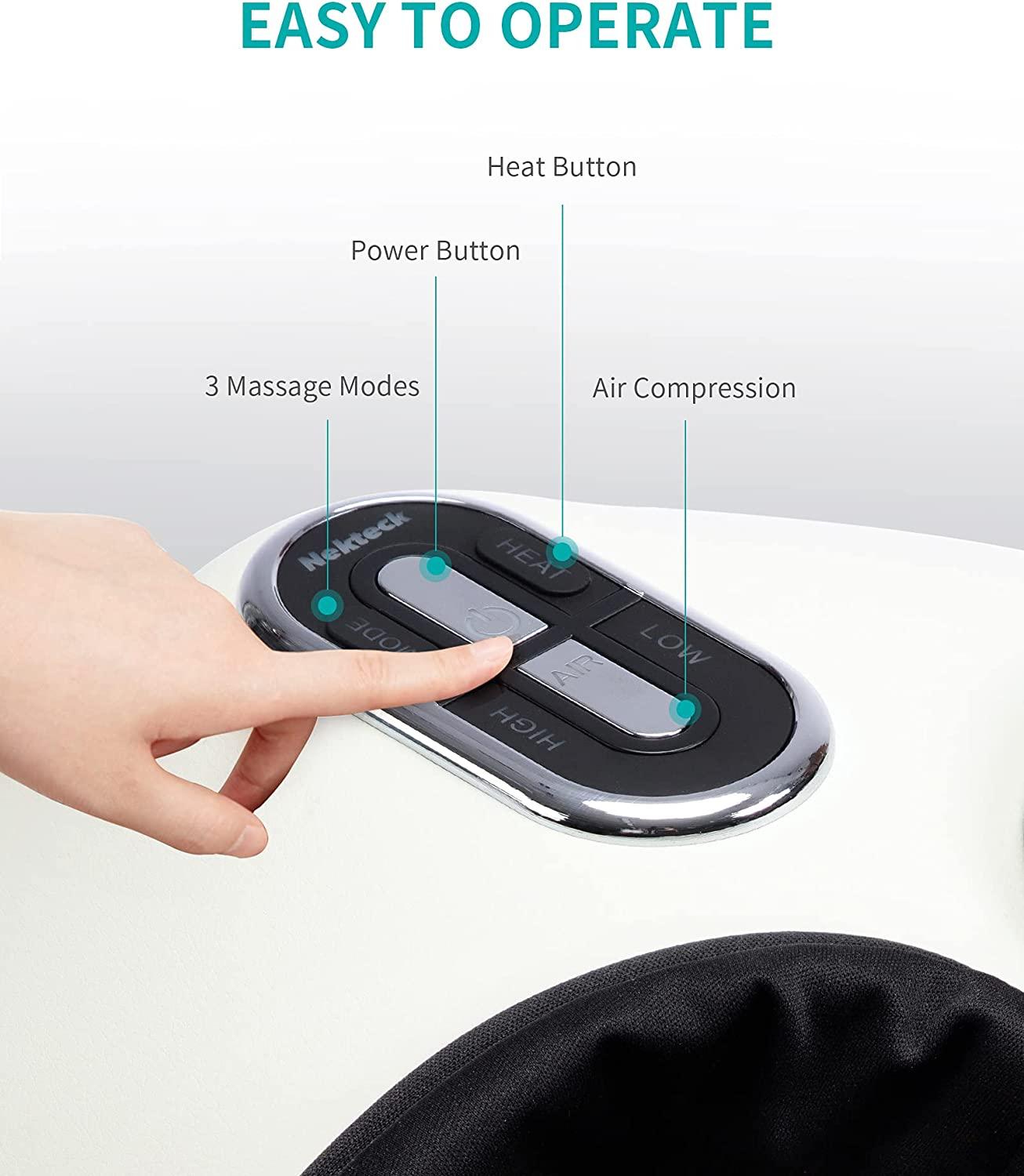 Nekteck Shiatsu Foot Massager Machine with Soothing Heat Deep Kneading  Therapy
