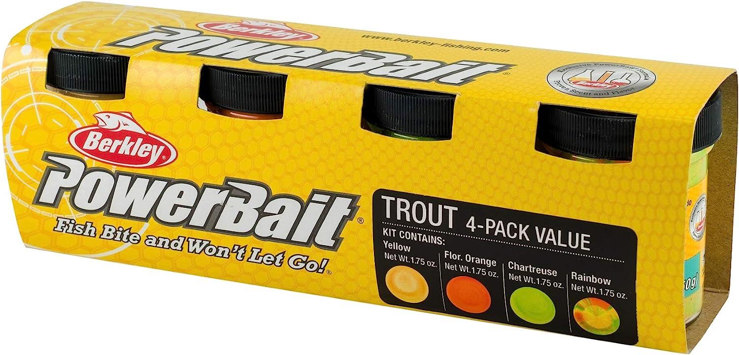 Berkley PowerBait Natural Glitter Trout Dough Fishing Bait Powerbait Trout  Bait Assorted 4-Pack