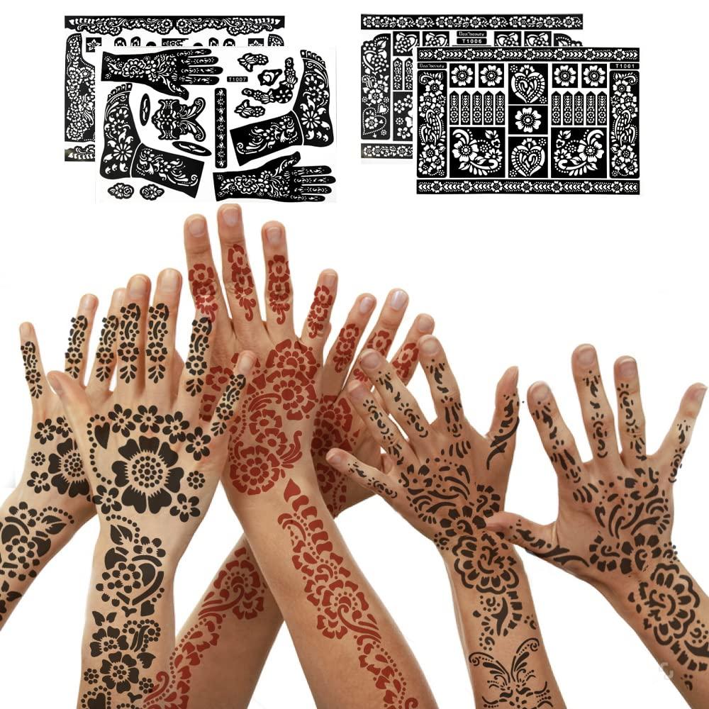 Henna Tattoo Kit with Body Art Templates DIY Temporary Stickers for