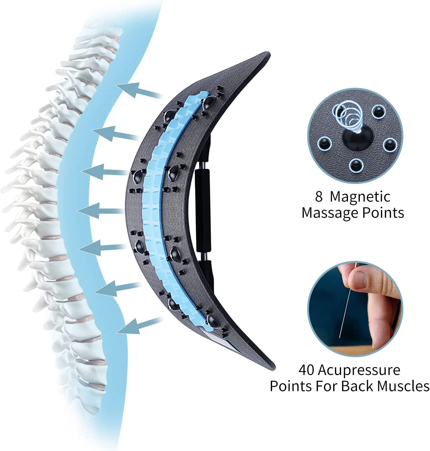 Adjustable Back Stretcher with Acupressure Points for Back Pain Relief Lower Back
